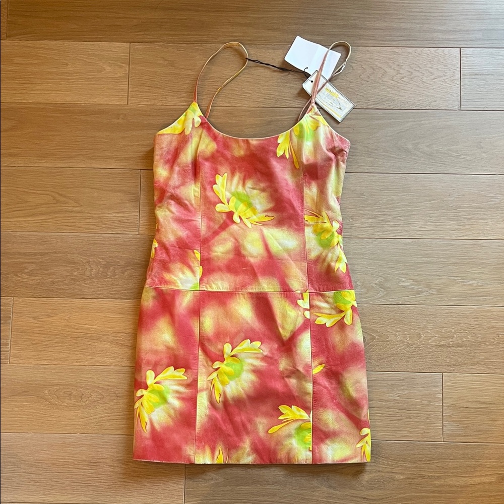 RARE VINTAGE 1998 Versace Vibrant Floral Mini Dress